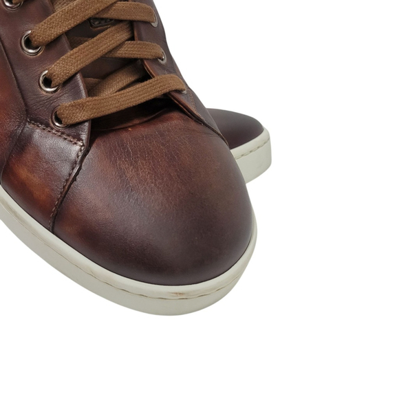 MAGNANNI ELONSO Brown Walnut Solid Leather Men's Casual Shoes Size 10 M NWT $595 - Picture 5 of 11